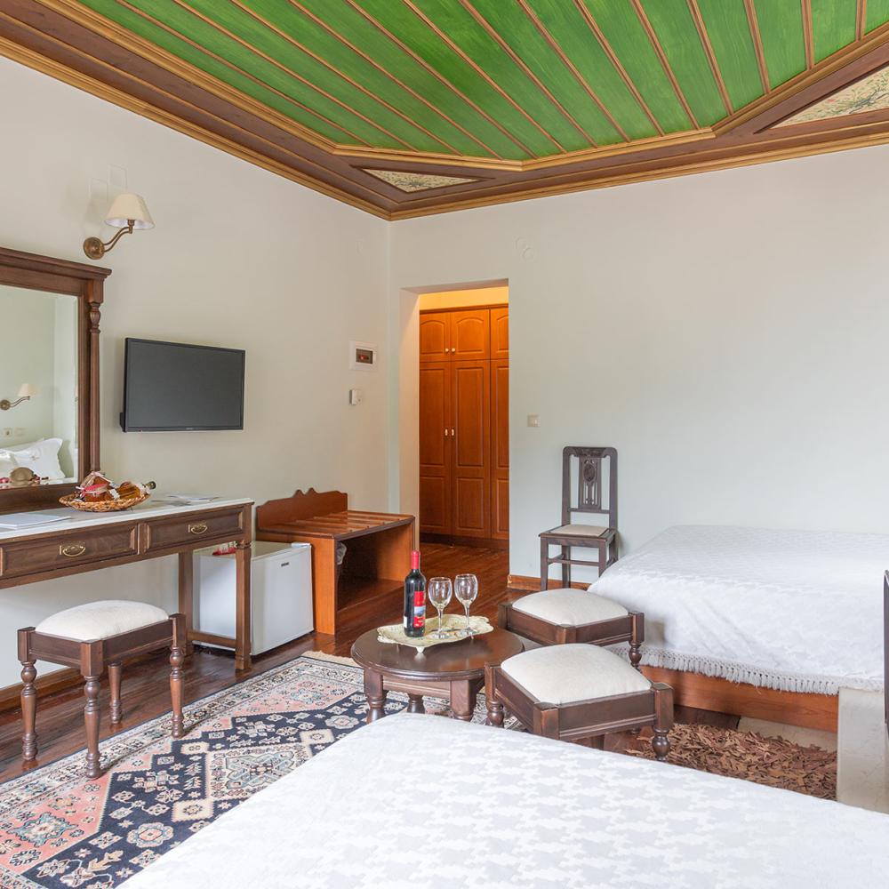 Superior Room with one double bed and a fireplace